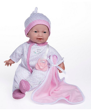 Мини-кукла La Baby 11 дюймов с мягким телом, одеялом и набором сосок JC Toys