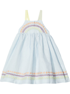 Linen Cotton Dress with Flower Line Embro (Toddler/Little Kids/Big Kids) Stella McCartney Kids