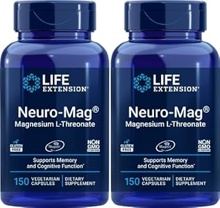 Life Extension Neuro-Mag 150 Veg Caps (Pack of 2), Magnesium L-Threonate, Magtein Supplement Life Extension