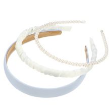 3pcs Fashion Headbands Set Pearl Hair Accessories For Women Party White Unique Bargains