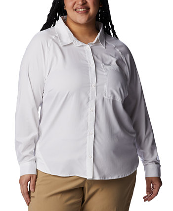 Плюс размер Anytime Lite Рубашка с длинными рукавами и пуговицами спереди Columbia