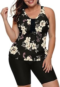 Женский Раздельный купальник LALAGEN Tankini Plus Size 2024 Спортивный Капри Два в Одном LALAGEN