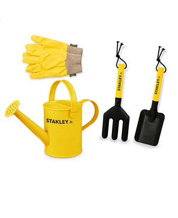 Stanley Jr Garden Hand Tool Set with Gloves For Kids, 4 Pieces RED TOOL BOX