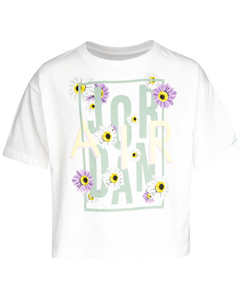 Детская футболка с короткими рукавами и воздушным цветком для больших девочек Jordan