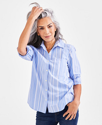 Женская хлопковая рубашка на пуговицах, созданная для Macy's Style & Co