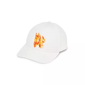 Burning Logo-Embroidered Cotton Baseball Cap PALM ANGELS