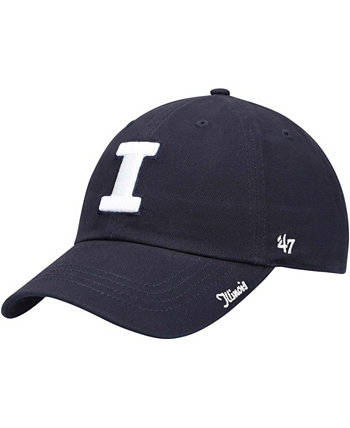 Женская темно-синяя регулируемая кепка Illinois Fighting Illini Miata Clean Up с логотипом '47 Brand