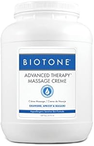 BIOTONE Advanced Therapy Massage Creme, Hypoallergenic and Fragrance-Free, Ideal Glide and Workability, Less Reapplications, Non-Greasy Finish Biotone