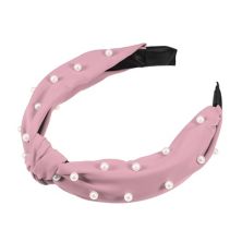 1 Pcs Satin Knotted Pearl Headband Hairband for Women 1.1 Inch Wide Unique Bargains