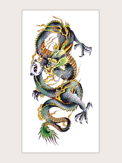 1 лист Тату-наклейка с узором китайскиого дракона SHEIN