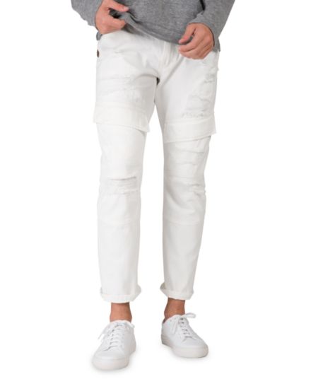 Узкие прямые рваные джинсы карго Level 7 Jeans
