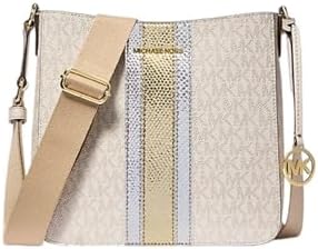 Michael Kors Jet Set Travel Small Signature Logo and Metallic Messenger Bag Michael Kors