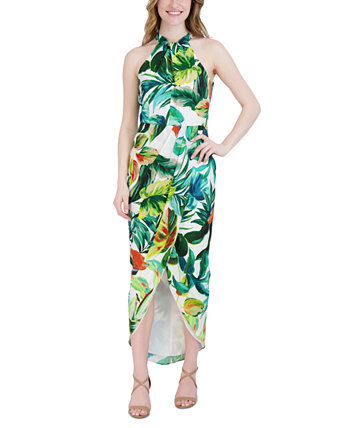Женское платье макси с узловым вырезом и подолом-тюльпаном с принтом Julia Jordan