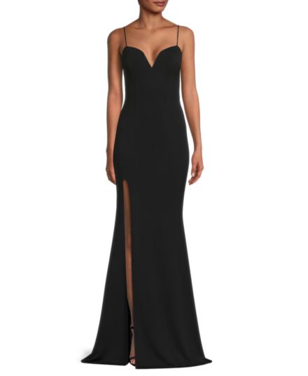Sage Thigh Slit Gown KATIE MAY