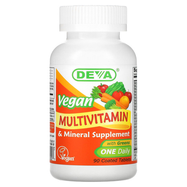 Веганский мультивитамин и минералы - 90 покрытых таблеток - Deva Deva