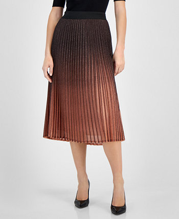 Women's Metallic Gradient Pleated Midi Skirt T Tahari