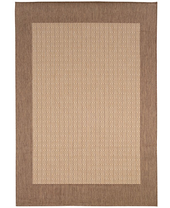 ЗАКРЫТИЕ! Клетчатый коврик Ресифи, пригодный для машинной стирки, натуральный/какао, 2 фута 3 x 7 футов 10 дюймов для внутреннего/наружного использования Couristan