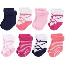 Хлопковые носки Hudson для новорожденных девочек и махровые носки, розовые балетки Hudson Baby