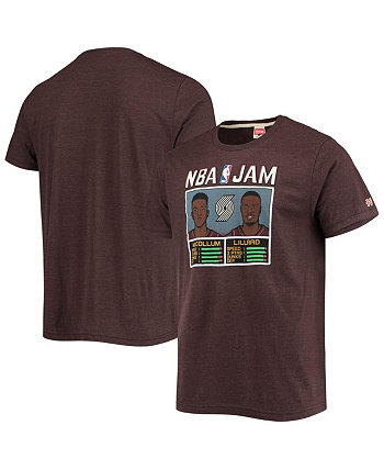 Мужская футболка C.J. McCollum and Damian Lillard Brown Portland Trail Blazers NBA Jam Tri-Blend Homage