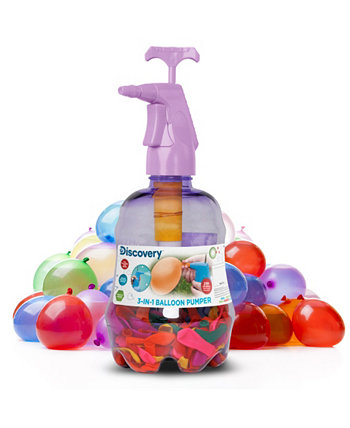 Насос для воздушных шаров 3-в-1 с набором разноцветных водяных шариков Discovery