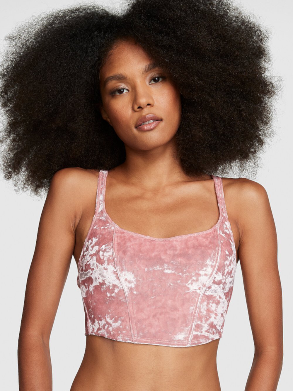 Lace Lightly Lined Corset Top PINK Bralettes & Bra Tops