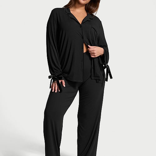 Modal Soft Velvet-Trim Long Pajama Set Victoria's Secret