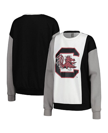 Женский белый/черный пуловер с вертикальными цветными блоками South Carolina Gamecocks Gameday Couture