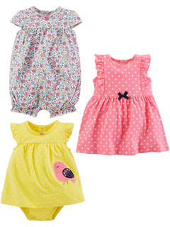 Комплект из 3 комбинезонов, солнцезащитного костюма и платья (для младенцев) Simple Joys by Carter's