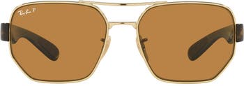 Поляризованные солнцезащитные очки-авиаторы 60 мм Ray-Ban