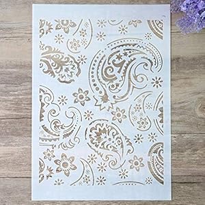 Трафарет для росписи Paisley для декора стен и мебели (формат A2, 42 см x 59,4 см) SLGIFT