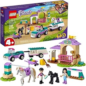 LEGO Friends Horse Training and Trailer Building Set 41441 with Stables, Car, Horse Toy, and Foal Figure, Great Gift Idea for Girls and Boys 4 Plus Years Old Lego