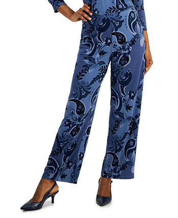 Женские трикотажные брюки без застежек с принтом, созданные для Macy's J&M Collection