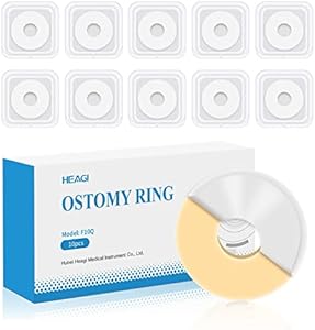 10 PCS Ostomy Barrier Rings, Ostomy Supplies, 2 mm Thickness Moldable Ostomy Rings Medical Grade Hydrocolloid Adhesive Barrier Rings Better Seal for Ostomy Bags (Box of 10) Heagimed