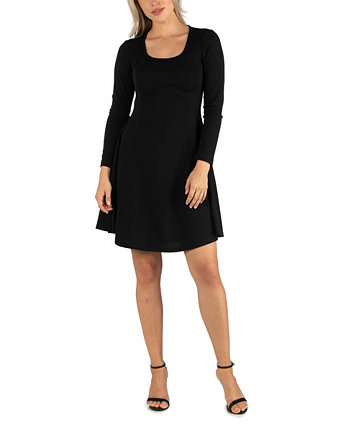Женское простое расклешенное платье с длинным рукавом до колен 24Seven Comfort