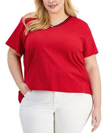 Женская блузка большого размера с V-образным вырезом Tommy Hilfiger Tommy Hilfiger