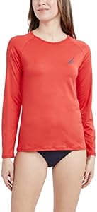 Nautica Women's Standard Long Sleeve Rashguard UPF 30+ Uv Sun Protection Swim Shirt Nautica