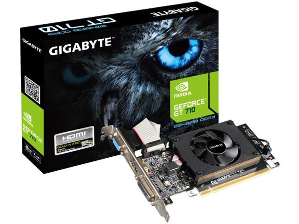 Низкопрофильная видеокарта GIGABYTE GeForce GT 710 2 ГБ DDR3 PCI Express 2.0 x8 GV-N710D3-2GL 1.0 GIGABYTE