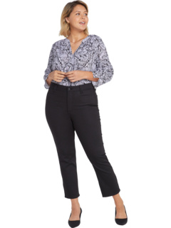 Прямые джинсы до щиколотки большого размера ThighShaper ™ в цвете Black Rinse NYDJ Plus Size