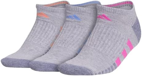 adidas Men's Cushioned No Show Socks (3-Pair) Athletic, Low Profile Look with Arch Compression for a Secure Fit Adidas