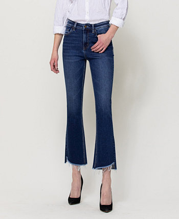 Женские укороченные джинсы-клеш с высокой посадкой и ступенчатым краем FLYING MONKEY