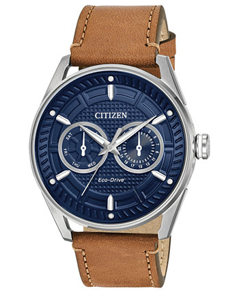 Drive от Citizen Eco-Drive Мужские коричневые часы с кожаным ремешком 42мм Citizen