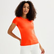 Женская футболка Sonoma Goods For Life® в рубчик с укороченным круглым вырезом SONOMA