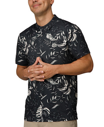 Men's Stillman Short Sleeve Button-Placket Printed Polo Shirt Reef