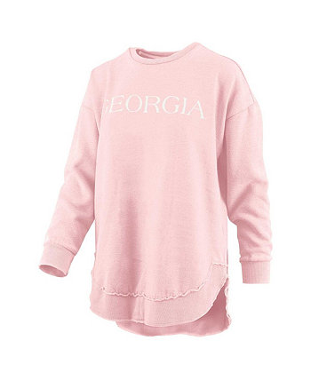 Женский розовый рваный пуловер-пончо в винтажном стиле Georgia Bulldogs Seaside Springtime Pressbox