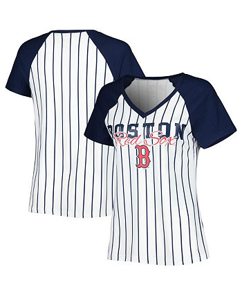 Женская белая ночная рубашка в тонкую полоску Boston Red Sox Reel Concepts Sport