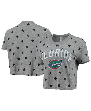 Женская серая укороченная футболка Tri-Blend Florida Gators Headliner Stars Alternative