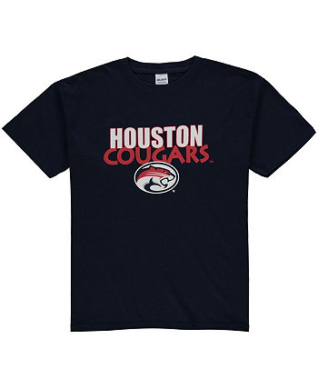 Youth Boys Navy Houston Cougars Logo T-shirt Two Feet Ahead
