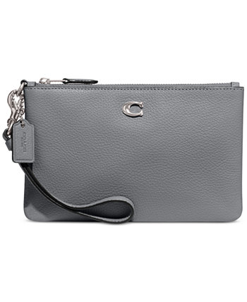 Polished Pebble Leather Small Zip-Top Wristlet COACH
