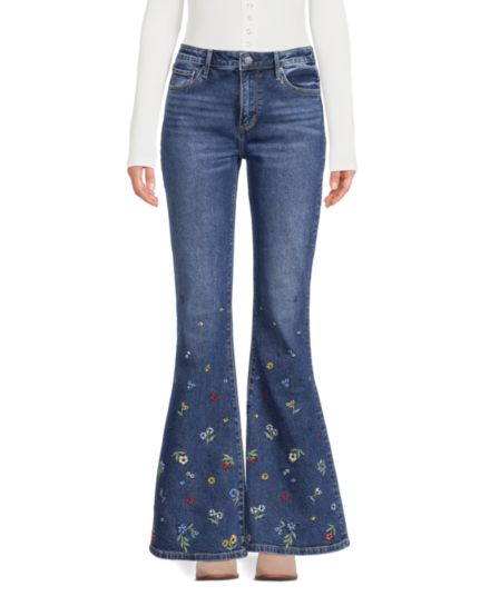 Расклешенные джинсы с высокой посадкой Tweedle Dee Farrah Driftwood