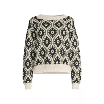 Tavola Floral Needlepoint Sweater Weekend Max Mara